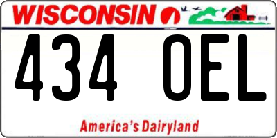 WI license plate 434OEL