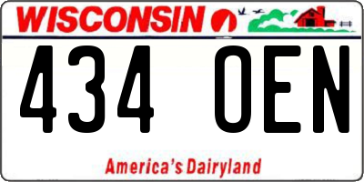 WI license plate 434OEN