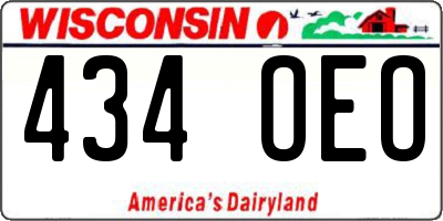 WI license plate 434OEO
