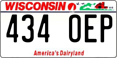 WI license plate 434OEP