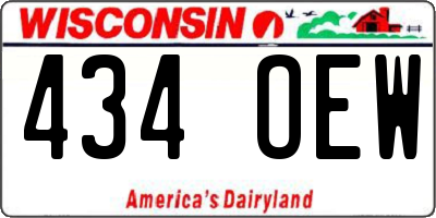 WI license plate 434OEW