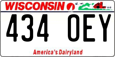 WI license plate 434OEY