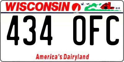 WI license plate 434OFC