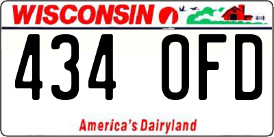WI license plate 434OFD