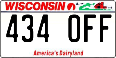 WI license plate 434OFF