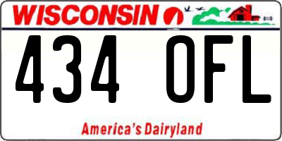 WI license plate 434OFL