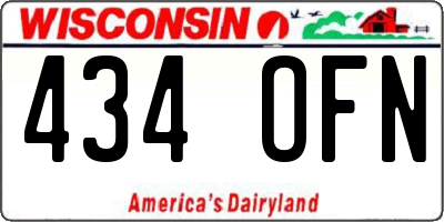 WI license plate 434OFN