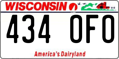 WI license plate 434OFO