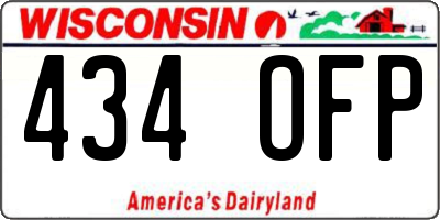 WI license plate 434OFP