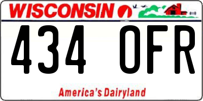 WI license plate 434OFR