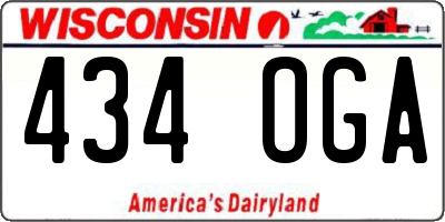 WI license plate 434OGA