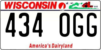 WI license plate 434OGG