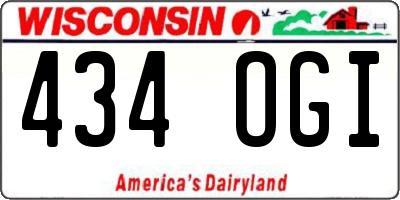 WI license plate 434OGI