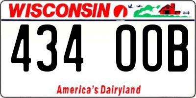 WI license plate 434OOB