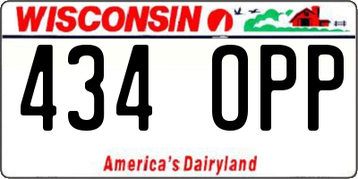 WI license plate 434OPP