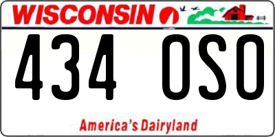 WI license plate 434OSO