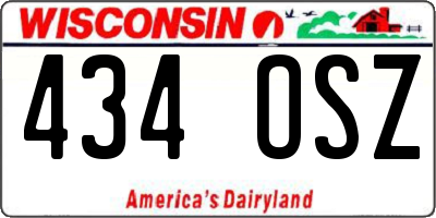 WI license plate 434OSZ