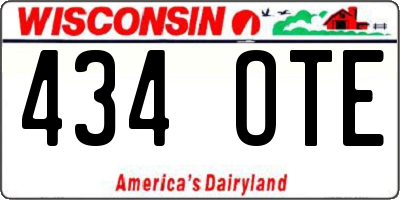 WI license plate 434OTE
