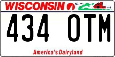 WI license plate 434OTM