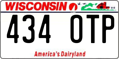 WI license plate 434OTP