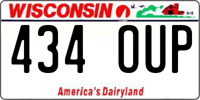 WI license plate 434OUP