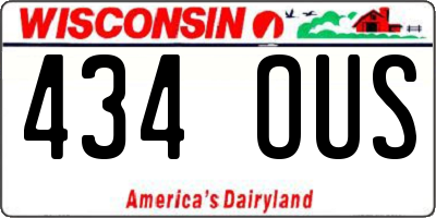 WI license plate 434OUS