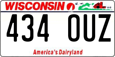 WI license plate 434OUZ