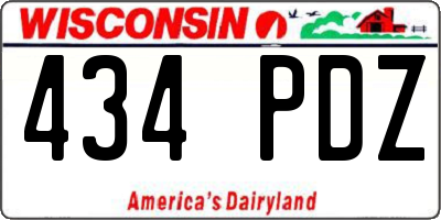 WI license plate 434PDZ