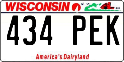 WI license plate 434PEK