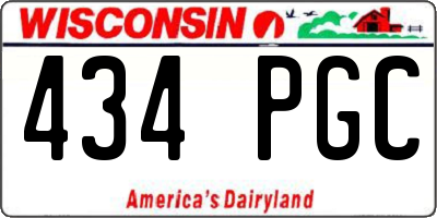 WI license plate 434PGC