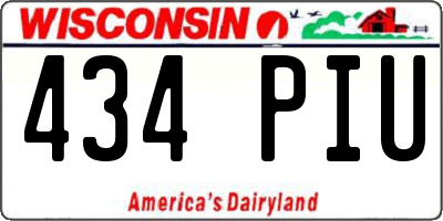WI license plate 434PIU