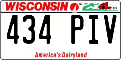 WI license plate 434PIV