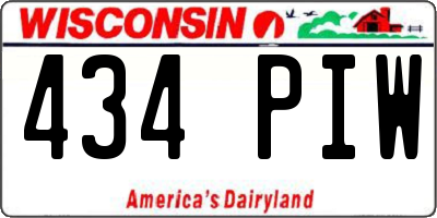 WI license plate 434PIW