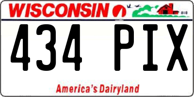 WI license plate 434PIX