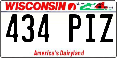 WI license plate 434PIZ