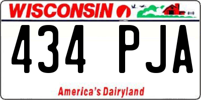 WI license plate 434PJA