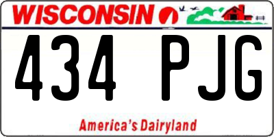 WI license plate 434PJG