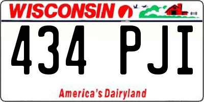 WI license plate 434PJI