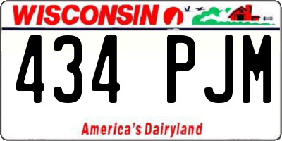 WI license plate 434PJM