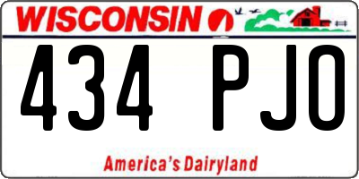 WI license plate 434PJO