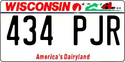 WI license plate 434PJR