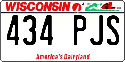 WI license plate 434PJS
