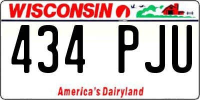 WI license plate 434PJU