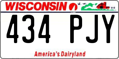 WI license plate 434PJY