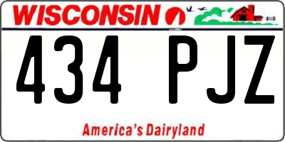 WI license plate 434PJZ