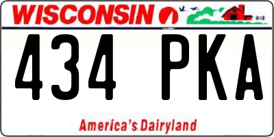 WI license plate 434PKA