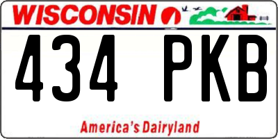 WI license plate 434PKB