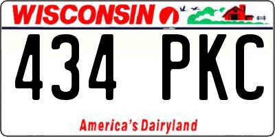 WI license plate 434PKC