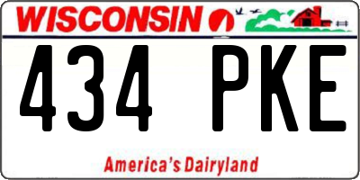 WI license plate 434PKE