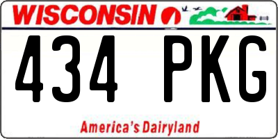 WI license plate 434PKG